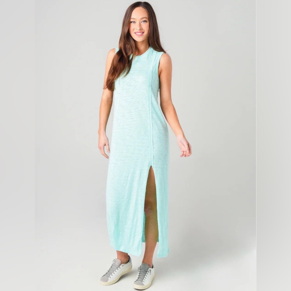 ATM Revolve Sleeveless Muscle Tank Top Jersey Maxi Cotton Dress Pullover Slit XS